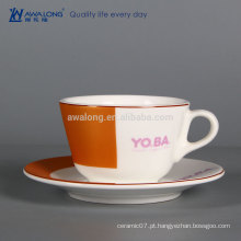 Toda a venda barata chá de xícara de cerâmica e pires personalizadas porcelana chá xícara e Sausers